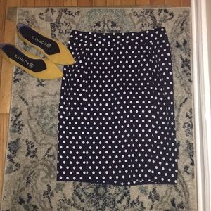 Navy blue polka dot skirt